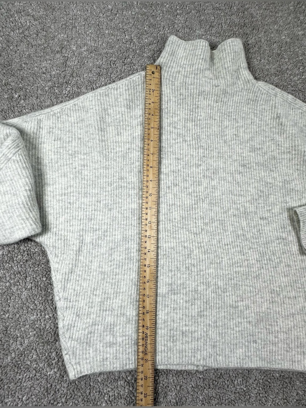 CONTEMPORAINE PAR SIMONS Gray Ribbed Mock Neck Knit Sweater Women’s Size M - Picture 7 of 8